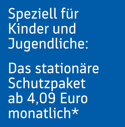 BBBank Private Krankenzusatzversicherung - Infografik: Stationäres Schutzpaket speziell für Kinder und Jugendliche ab 5,30 Euro monatlich.